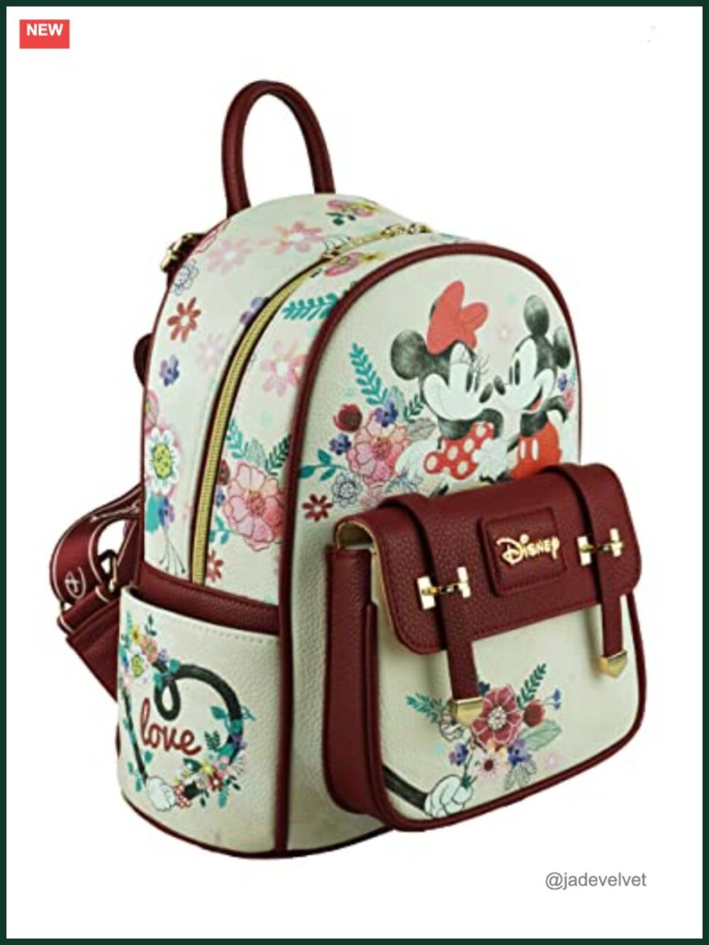 Vegan Leather Mini Backpack Disney Mickey Minnie Mouse Purse View 2